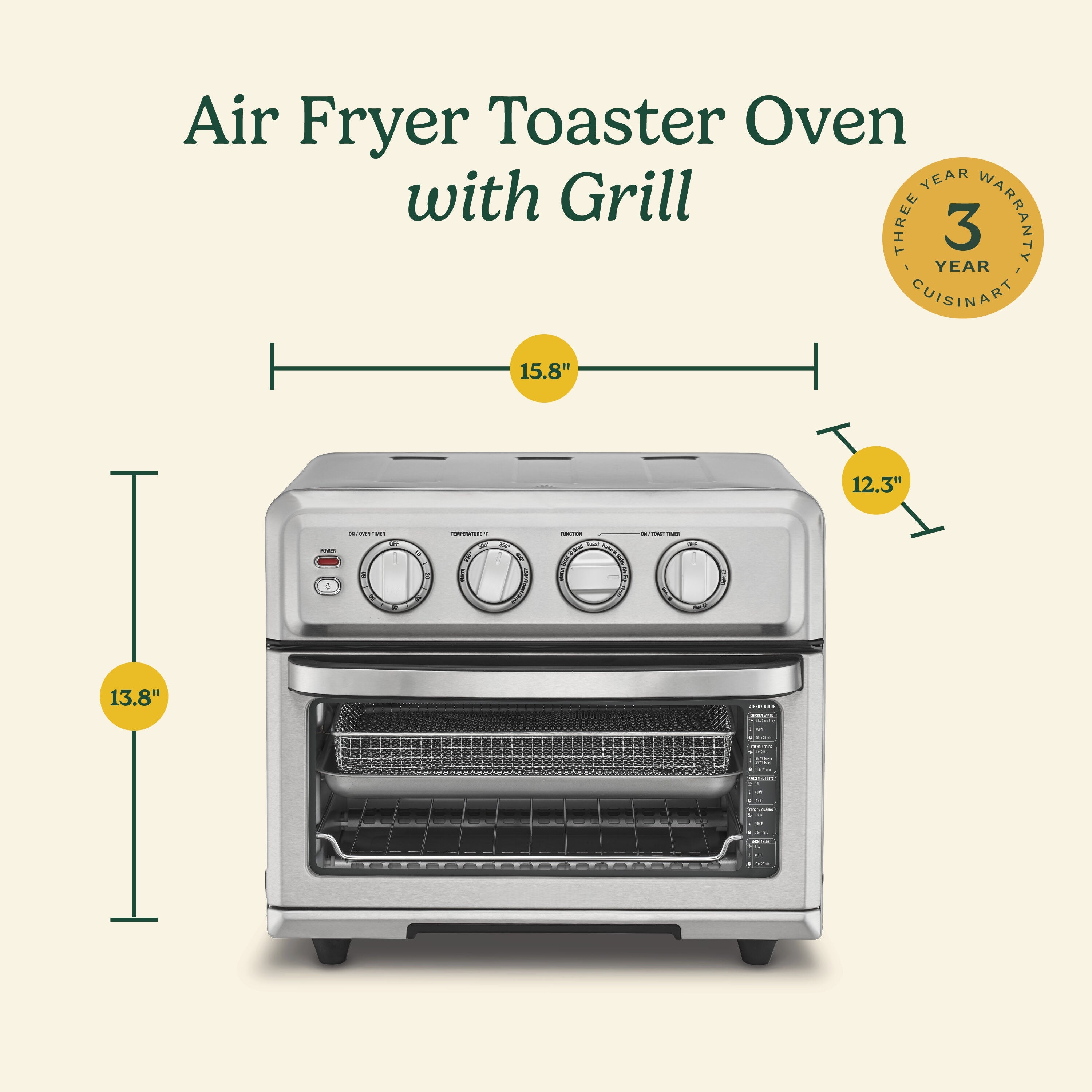 Cuisinort Air Fryer Toaster Oven with Grill